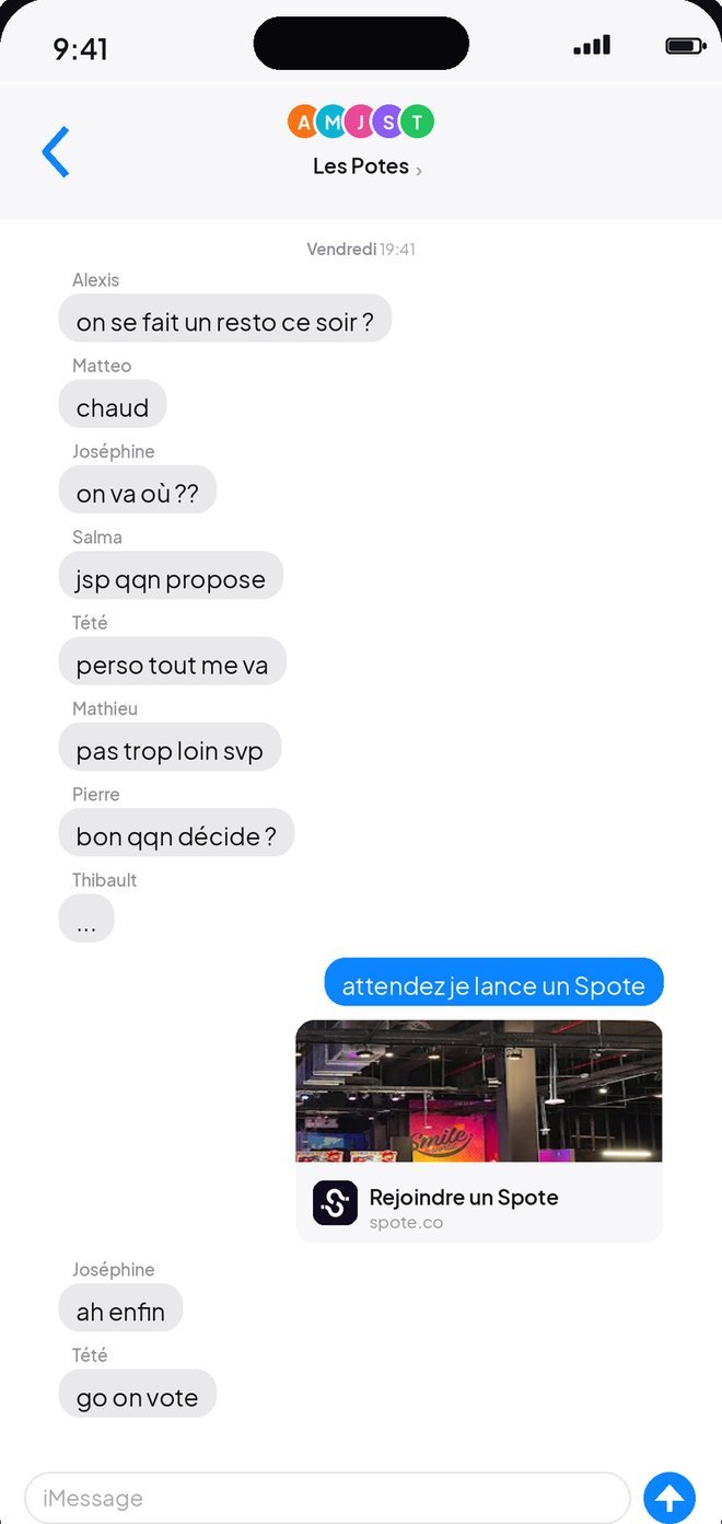 Rejoindre un Spote depuis la conversation